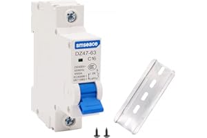 smseace Miniature Circuit Breaker Low Voltage AC 16A 230/400V, 1 Pole AC Disconnect Switch C16 DIN Rail Mount Used to Protect Circuit Equipment