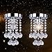Dixun Modern Mini Chandelier Crystal Chandelier Lighting Flush Mount Ceiling Light Fixture Chandelier Light for Hallway Passway Bedroom Living Room Bathroom(Silver)