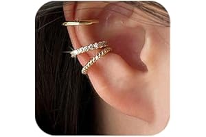 PANSHI 𝐄𝐚𝐫 𝐂𝐮𝐟𝐟 Silver Hoop 𝐂𝐮𝐟𝐟𝐬 𝐄𝐚𝐫𝐫𝐢𝐧𝐠𝐬 for Women Teen Trendy 𝐍𝐨𝐧 𝐏𝐢𝐞𝐫𝐜𝐢𝐧𝐠 Hypoallergenic Cubic Zirconia Earrings Set Jewelry Gifts