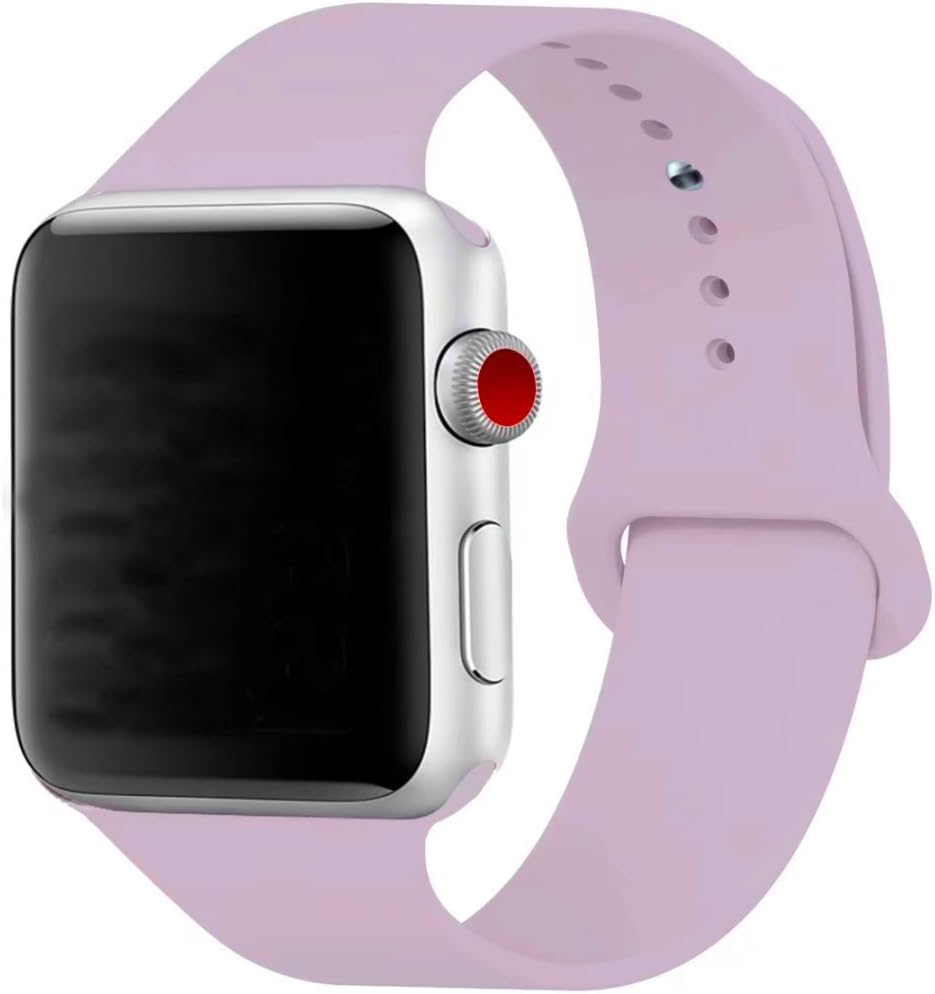 Sport Band for Apple Watch 42mm, Aimote Soft Silicone Replacement Strap for Apple Watch Series 3, Series 2, Series 1,Sport Edition, M/L Size, 42mm Lavender