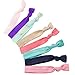 JLIKA Elastic Hair Ties (SET OF 100) Colorful Solids - No Crease Ouchless - Ponytail Holders - Ribbon Hairties for Women Girls Teens and Kids