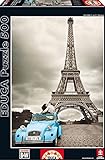 500 Piece Puzzle Black And White With Color - Eiffel Tower, Paris