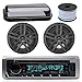 Kenwood Bluetooth CD Radio Receiver In-Dash Marine Boat Audio Bundle with Pair of Enrock 6.5