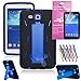 EpicGadget Heavy Duty Rugged Hybrid Case with Build in i Kickstand Bundle with Screen Protector and Stylus Pen for Samsung Galaxy Tab 3 Lite 7.0-Inch SM-T110 / SM-T111 - Black and Blue
