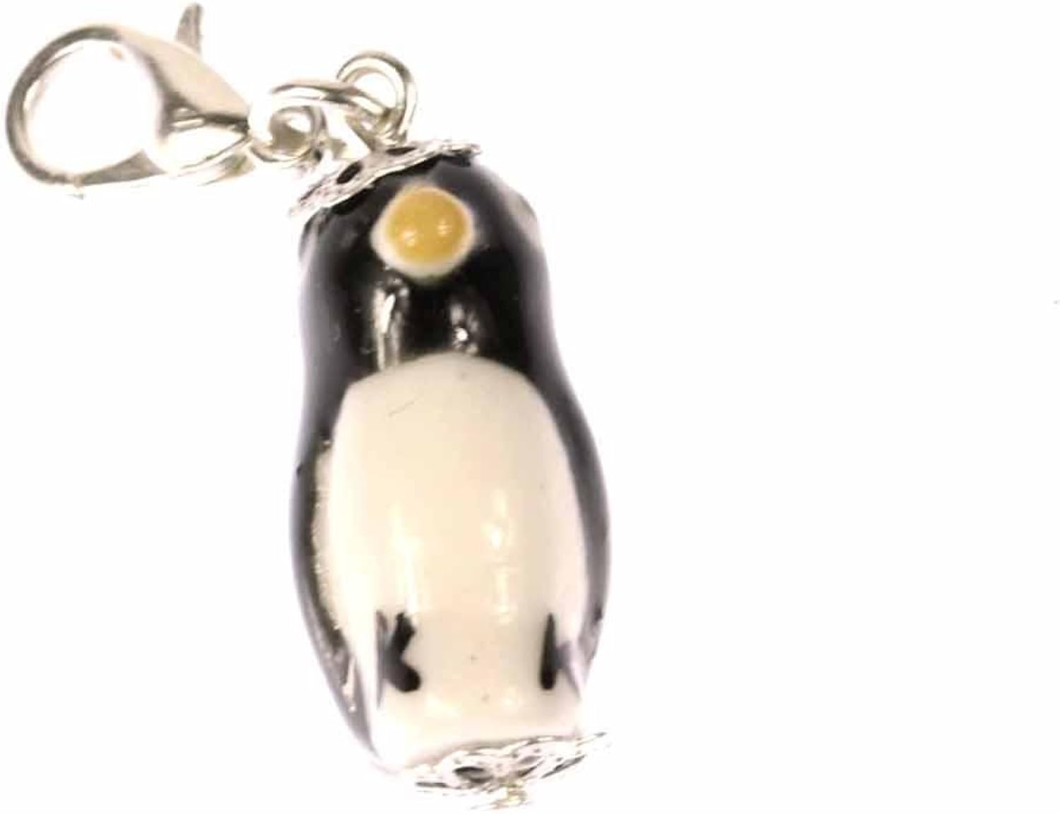 Miniblings Penguin Charm Pendant Bracelet Wristlet Ceramic Antarctic Bird Black, White, 20mm - Image 3
