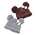 zefen Bestknit Baby Girls Pompom Hat Props Crochet Knitted Pom Pom Hat Bow Beanie Small Gray