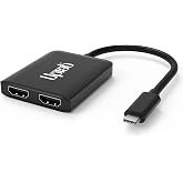 uptab USB-C to Dual HDMI Adapter 4K 60Hz Splitter, Windows Only | Plug-and-play; 8-ch audio, 4:4:4 color; extends 2 displays on Windows only, not macOS; laptops, desktops