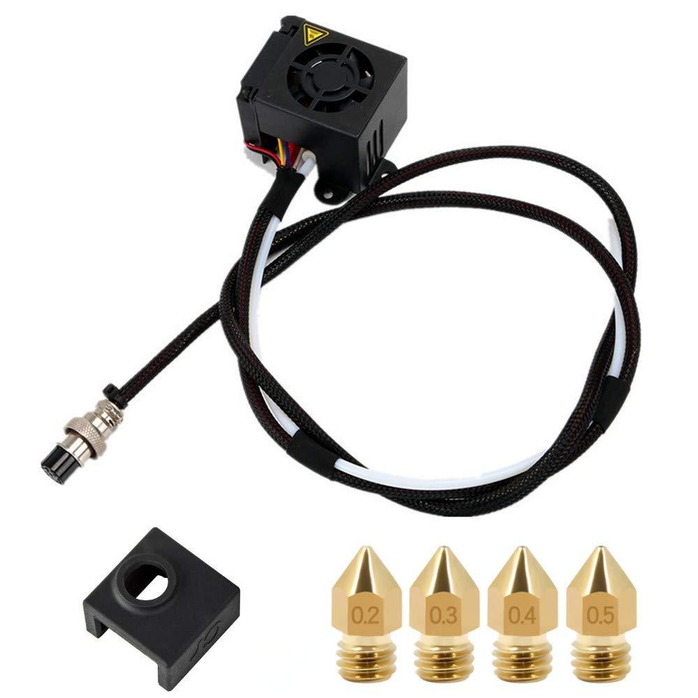 with Nozzle 0.4mm //0.2mm //0.3mm //0.5mm fit 3D Printing Printer CR-10 CR-10S CR10S5 CREALITY CR-10S 3D Printers Original Replacement Parts//Accessories Full Assemble MK8 Extruder Hot End Kits