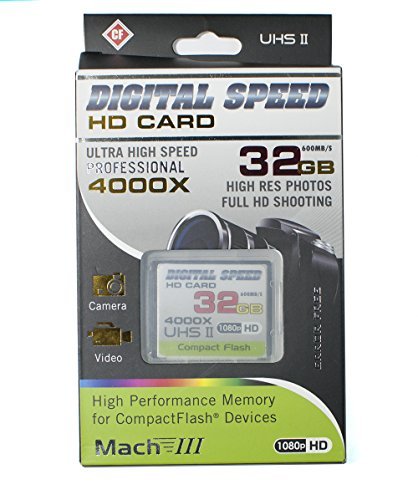 Digital Speed 4000X 32GB Professional High Speed Mach III 600MB/s Error Free (CF)