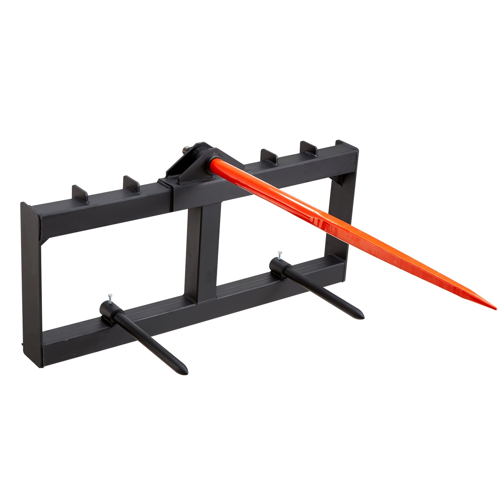 Photo 1 of ***Very Heavy Item*** VEVOR 49" Hay Spear, Bale Spears 1600lbs Loading Capacity, Skid Steer Loader Tractor Attachment with 2pcs 17.5" Stabilizer Spears, Quick Attach Spike Forks