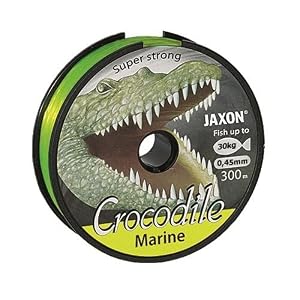 Jaxon Ligne De Pêche En Mer Crocodile Marine – Bobine Monofilament – Jaune Fluo – 300 M