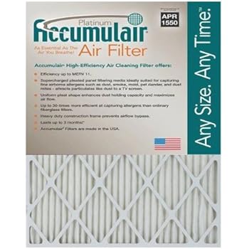 Accumulair Platinum 19x27x1 (Actual Size) MERV 11 Air Filter/Furnace Filters (6 Pack)