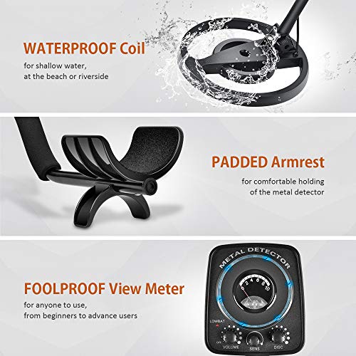 RMÂ RICOMAXÂ MetalÂ DetectorsÂ forÂ AdultsÂ -ã€LEDÂ FlashÂ Lightã€‘ProfessionalÂ MetalÂ DetectorÂ Waterproofã€High-Accuracy & Lightweightã€‘AudioÂ PromptÂ GoldÂ MetalÂ DetectorÂ withÂ ShovelÂ CarryÂ Bag,Â AdjustableÂ (35"-Â 45")