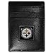 NFL Siskiyou Sports Mens Pittsburgh Steelers Leather Money Clip/Cardholder One Size Black