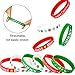 Jovitec 48 Pieces Christmas Silicone Bracelets Wristbands Rubber Silicone Xmas Rubber Bracelet Merry Xmas Patterns for Christmas Party Favor Decoration