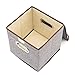 EZOWare 4pc Large Storage Basket Bins with Lid, Linen lidded Fabric Folding Cubes Containers - Gray, 9.8 x 9.8 x 9.8 inches