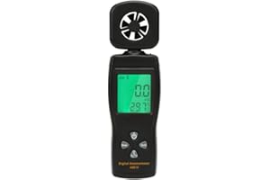 Oumefar Mini Digital Anemometer 0.3 to 30m/s Wind Speed Temperature Air Tester Thermometer for HVAC CFM Air Velocity Wind Chill Meter(AS816)