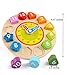 Joqutoys Wooden Shape Sorting Clock Puzzle Teaching Time Number Blocks Educational Toy for Kids