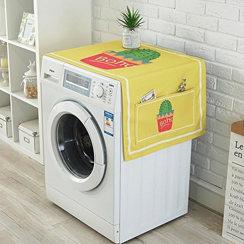 LANGUGU Fridge Dust Cover Kitchen Decor, Universal Sunscreen Cover with Storage Bag for Refrigerator and Washing Machine,Country style Cactus Flowerpot Decor,21" X 55" (07-5)