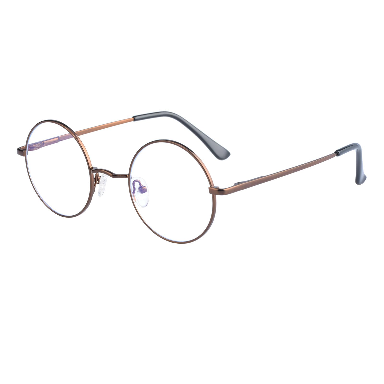 LJCZKA Round Blue Light Glasses for Women Men, Round Computer Eyeglasses Metal Frame for Texting Reading Gaming, Anti Fatigue & Eyestrain
