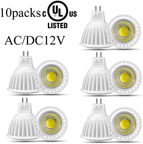 YAME Cob Led Spotlight Mr16 Led Lamps 7W Led Bulb Lights 70W Equivalent 3000K Warm White CRI>85 550lm AC/DC12V 60 Beam angle (10packs, warm white 3000k)