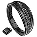 murtoo Mens Leather Bracelet with Clasp Cowhide Multi-Layer Braided Leather Mens Bracelet
