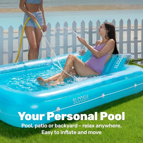 Sloosh Gonflable mats 178 x 116 cm pour Piscine, Bain de Soleil pour Adultes, Flotteur de Piscine, Matelas Gonflable pour Adultes, divertissements d'été, fête Aquatique (Fleur Violette)