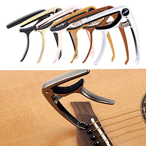 Leyeet Guitar Capo with Bridge Pin Remover Fit for Acoustic Guitar Ukulele Electric Guitar (Color : Silver)