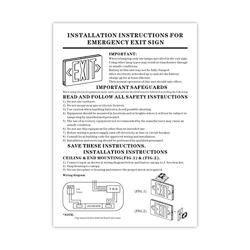 AKT LIGHTING Exit Emergency Combo Light with Backup-Battery, UL Certified LED Exit Emergency Sign Light for School, Hospital, Hallways, Corridors, Stairways (Red, 6 Pack)
