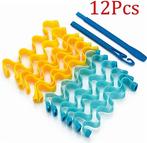 12Pcs Fashion DIY Magic Hair Curlers Curl Soft Hair Rollers Magic Plastic Hair Rollers Beauty Hair Styling Tools 12 pcs