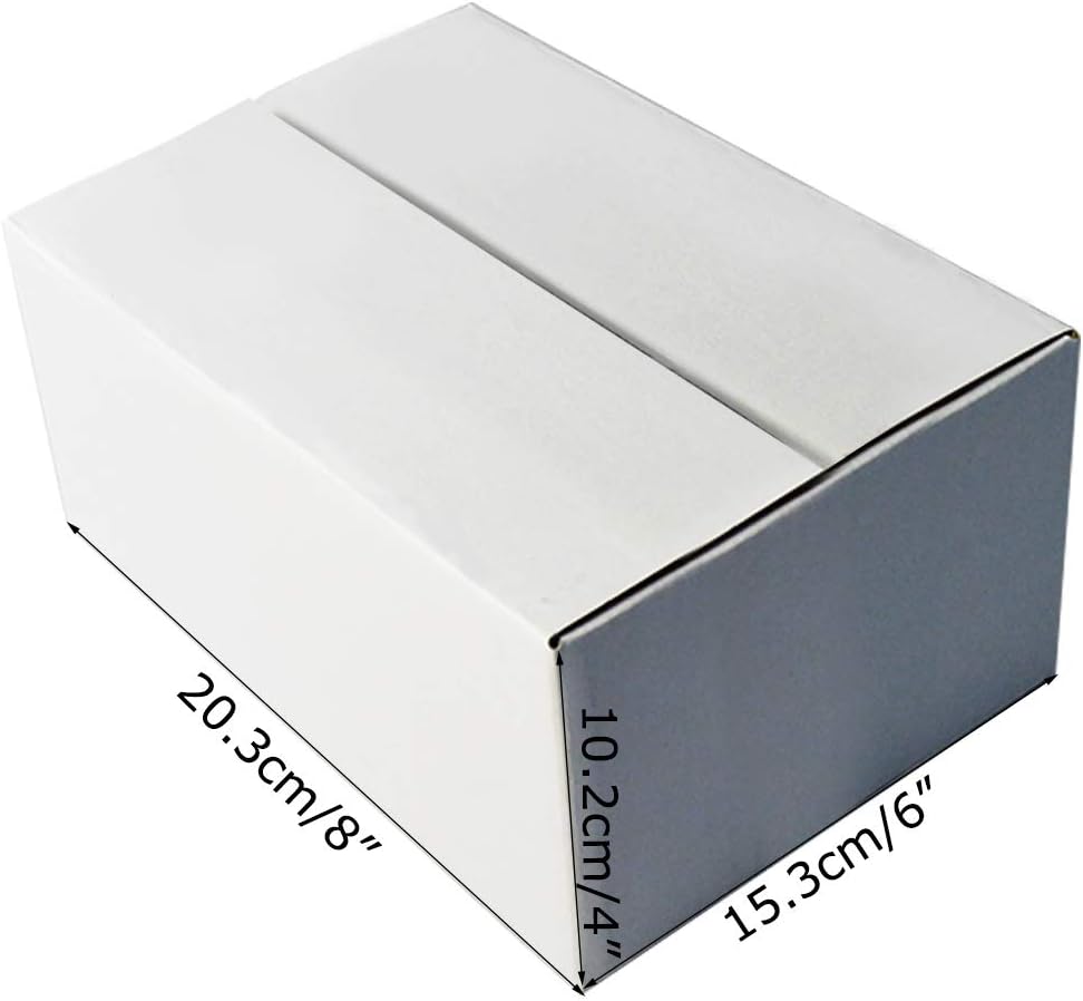 Calenzana 8x6x4 Shipping Boxes Set of 25, Small Corrugated Cardboard Box for Mailing Packing Gifts, White : Office Products