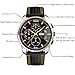 YISUYA Military Men's Leather Strap Waterproof Sports Chronograph Quartz Watch with Date Wrist Watches
