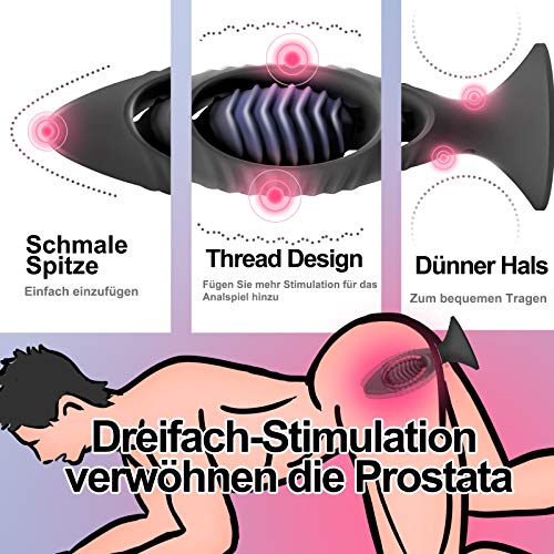 Fondlove Analvibrator Analplag Prostata Massagegerät Prostate Stimulator Analsexspielzeug Analorgasmus Wasserdicht Sexspielzeug Männer Frauen und Paare