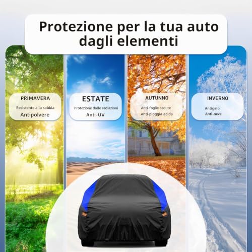 Gunhyi Outdoor SUV Car Cover, Waterproof and Breathable Car Cover Scratch Resistant Rain, Windproof and Dustproof for VW T-Roc Jeep Renegade Compass Dacia Duster (up to 460 cm) YM