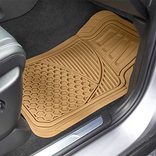 AmazonBasics 4 Piece Heavy Duty Car Floor Mat, Beige