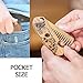 Beard Comb for Men Pocket Folding Combs for Mustache & Hair Travel Natural Wooden Comb with Real Man Engraving - Perfect for Use w/Beard Balm Oil (Half Skull)