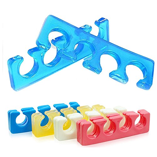 Hosaire 1 Pair Toe Separators, Soft Two Silicone Finger Toe Spacers, Great Toe Cushions, Apply Nail Polish During Pedicure Manicure