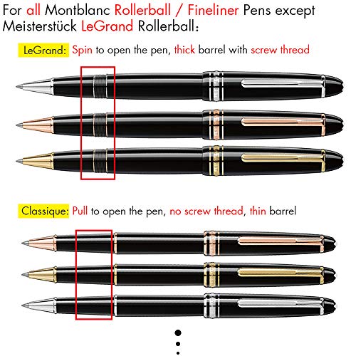 Unibene Montblanc Compatible Gel Ink Rollerball Refills 12 Pack, 0.5mm