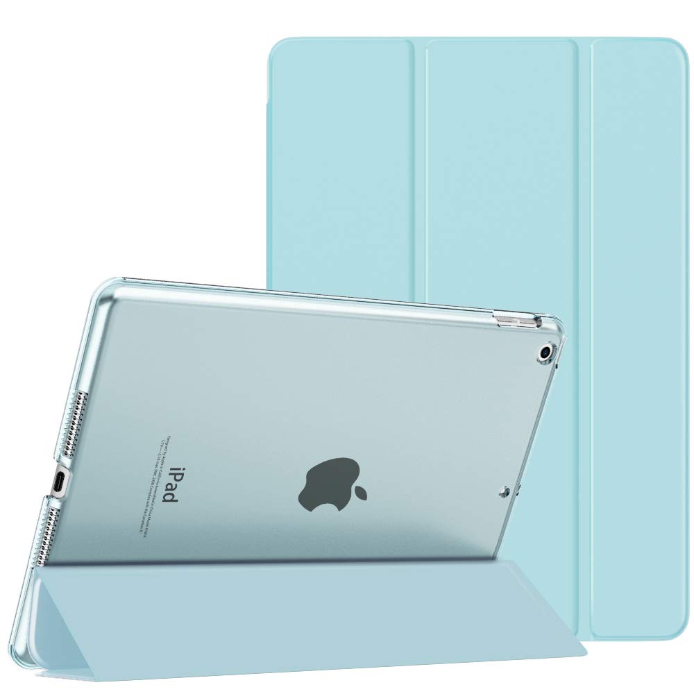 MoKo Case Fit New iPad 9th Generation 2021/8th Generation 2020/7th Gen 2019, iPad 10.2 Case - Slim Smart Shell Stand Cover with Translucent Frosted Back Protector,Sky Blue(Auto Wake/Sleep)