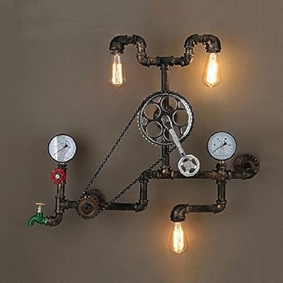 American Iron Wall Lamps Loft Creative Led Gear Water Pipe