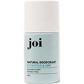 Joi Natural Deodorant Roll On, Deodorant with Essential Oils for Women & Men, Aluminum & Paraben Free with Baking Soda, Enhanced with Probiotics & Magnesium, 1.69Oz (Eucalyptus & Mint)