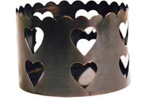 A Cheerful Giver Metal Candle Sleeve - 5" Copper Heart Candle Sleeve Fits Keepers of The Light Papa or Mama Jar Candles - Rustic Candle Accessories