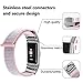 iGK Nylon Replacement Bands Compatible for Fitbit Charge 2, Premium Woven Nylon Adjustable Replacement Bands Breathable Sport Strap with Metal Connector Pink Small