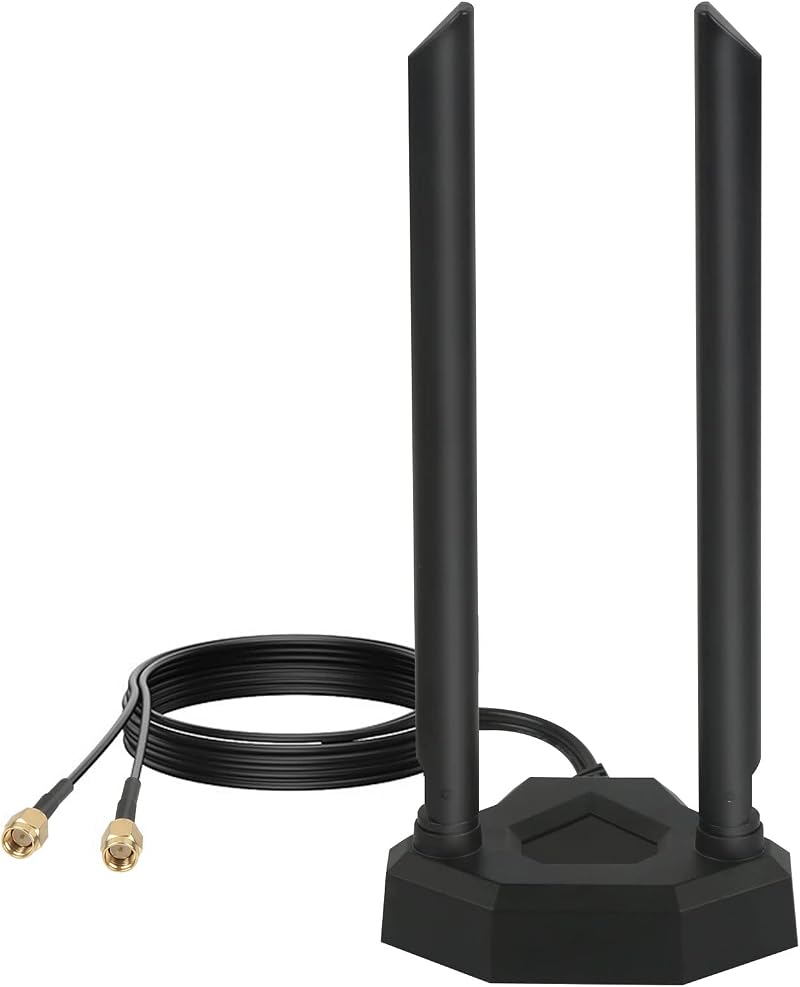 Nelawya Dual Band 8dBi WiFi Antenna RP-SMA 2.4/5.8GHz Magnetic Base