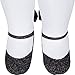 Baby Emporio-Baby Girl Sparkle Tights-Shoe Look-Satin Front Bows-Anti Slip (6-12 Months, Black-Heel Bow)