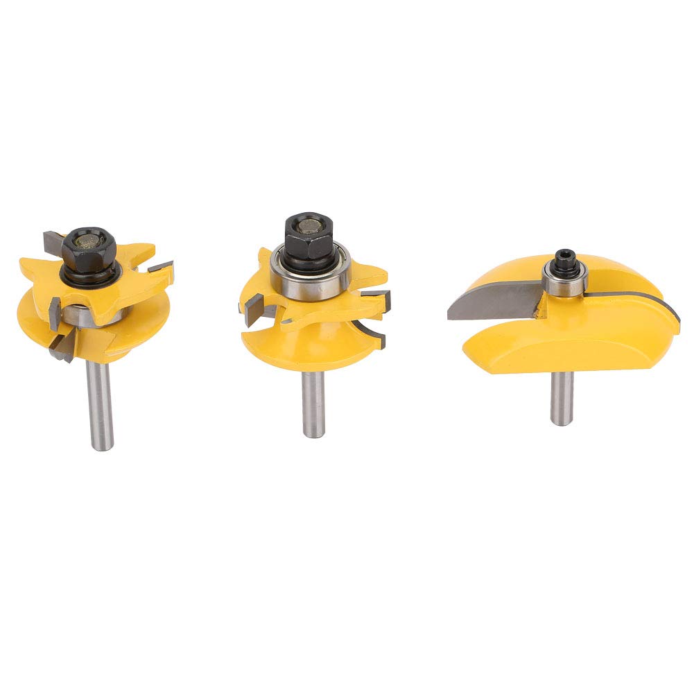Carbide Router Bit with 6.35mm Shank, Precision Woodworking Tool for Door Frames, Tenon Rail Stile Cove Panel, Edge Treatment Grooving