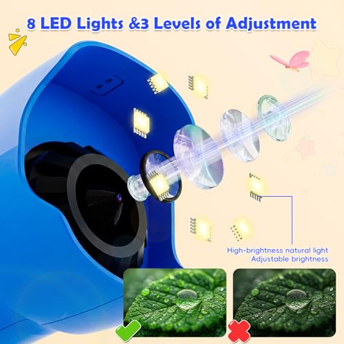 Kids Microscope 1000X, Ahalfcit Handheld Digital Camera with 2.4" HD IPS Screen, Portable Mini Pocket Nature Exploration Toy, STEM Science Learning Gift for 3-12 Year Old Boys and Girls
