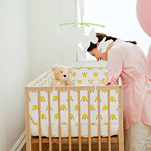 SURPCOS Cotton Collection 2-Piece Nursery Crib Bumper Pads for Cribs, Machine Washable Padded Crib Liner for Babies, Safe and Soft Crib Padding Protector for Head Banging