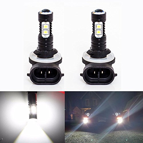 Extremely Bright Max 50W High Power 881 889 LED Bulbs for DRL or Fog Lights 886 894 896 898, Xenon White, Pack of 2