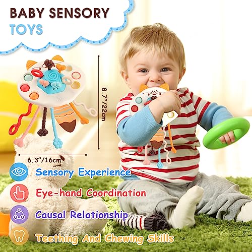 BEBOAN Montessori Pull String Toys Food Grade Silicone Sensory Pulling